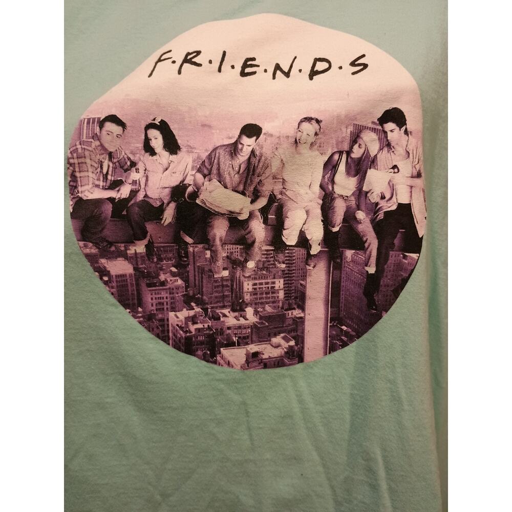 Friends Women's The TV Show Sitcom The Whole Gang T-shirt Green Size 3XL Vintage - Picture 6 of 8